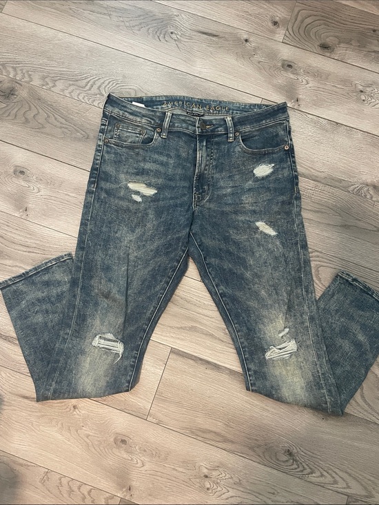 American Eagle Outfitters Other - American Eagle Outfitters Men’s Washed Blue Slim Straight Jeans